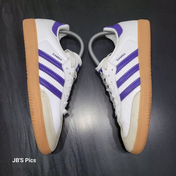Adidas Samba OG Women's Size 7 White Energy Ink Off White Tan Gum Sole IF6514 - Picture 1 of 16